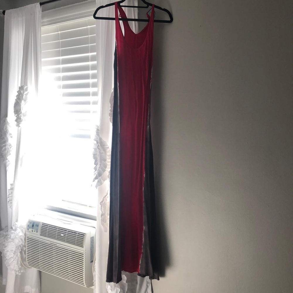 Tie dye silk maxi dress